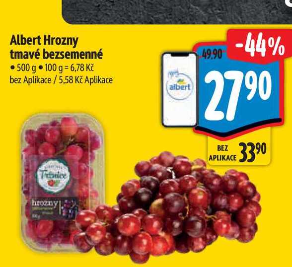 Albert Hrozny tmavé bezsemenné 500 g 