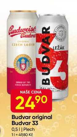 Budvar 33 0,5l plech