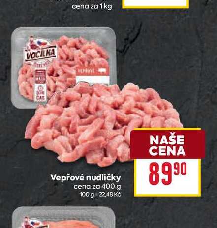 Vepřové nudličky cena za 400 g