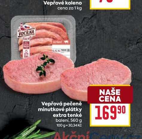 Vepřová pečeně minutkové plátky extra tenké balení, 560 g 