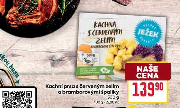 Kachní prsa s červeným zelím a bramborovými špalíky 500 g 
