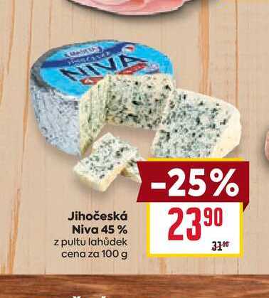 Jihočeská Niva 45% z pultu lahůdek cena za 100g