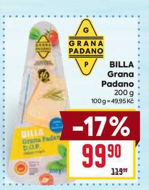 BILLA Grana Padar D.O.P.. Padano 200 g