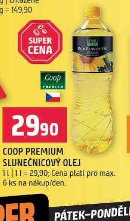 Coop premium slunečnicový olej 1 l