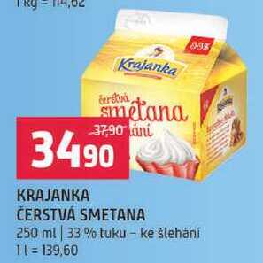 KRAJANKA ČERSTVÁ SMETANA 250 ml 