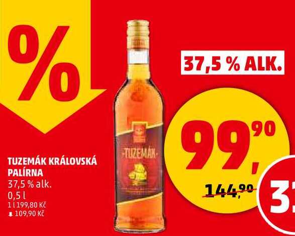 TUZEMÁK KRÁLOVSKÁ PALÍRNA 37,5% alk., 0,5 l