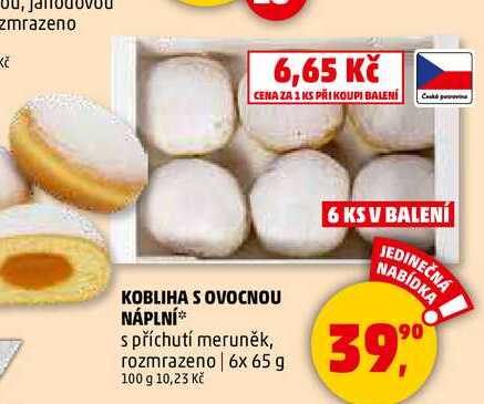 KOBLIHA S OVOCNOU NÁPLNÍ, 6x 65 g 