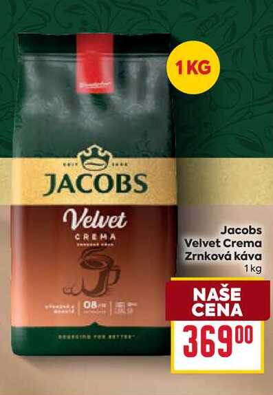 Jacobs Velvet Crema Zrnková káva 1kg