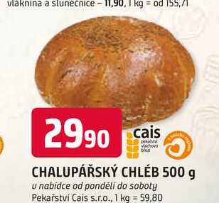 CHALUPÁŘSKÝ CHLÉB 500 g