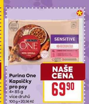 Purina One Kapsičky pro psy 4× 85 g