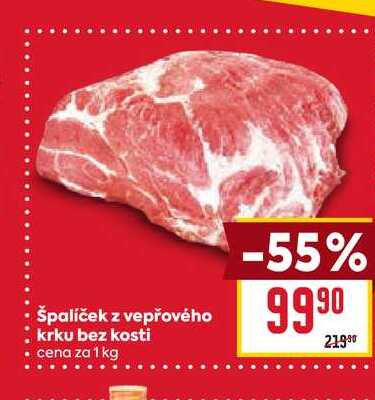 špalíček z vepřového krku bez kosti cena za 1 kg