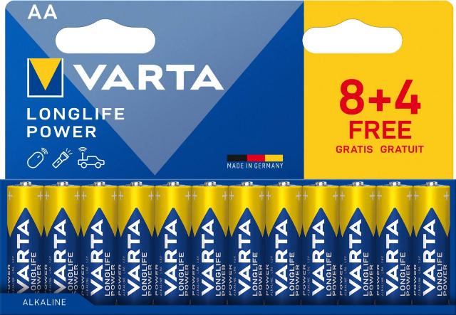 VARTA Alkalické baterie AA 12 kusů v balení