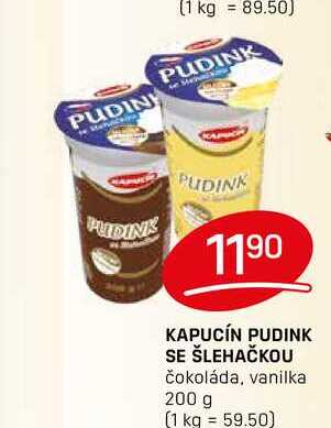 KAPUCÍN PUDINK SE ŠLEHAČKOU čokoláda, vanilka 200 g