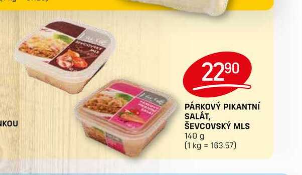 PÁRKOVÝ PIKANTNÍ SALÁT, ŠEVCOVSKÝ MLS 140 g
