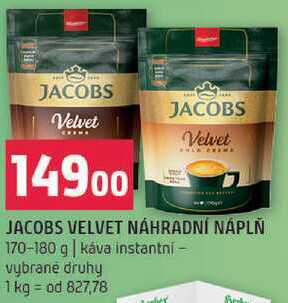 Jacobs velvet náhradní náplň 170-180g