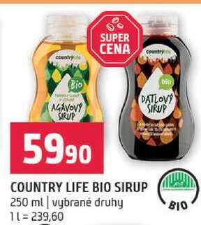 Country life bio sirup 250 ml