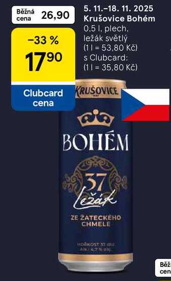 Krušovice Bohém, 0.5 l, plech