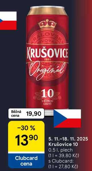 Krušovice 10, 0.5 l, plech