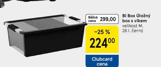 Bi Box Úložný box s víkem velikost M. 26 l, černý 