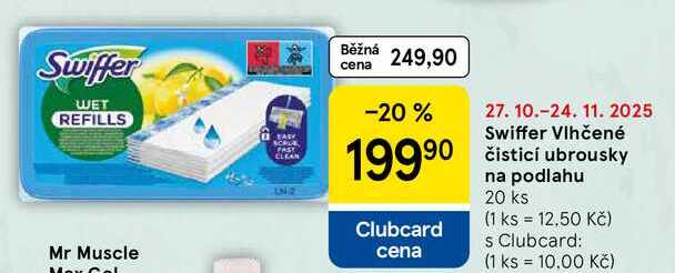 Swiffer Vlhčené čisticí ubrousky na podlahu, 20 ks 