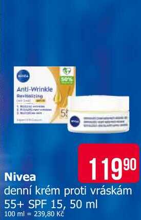 Nivea denní krém proti vráskám 55+ SPF 15, 50 ml