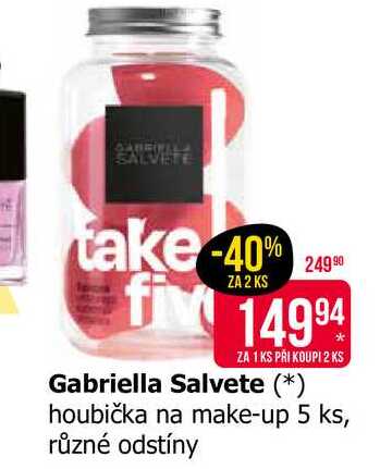 Gabriella Salvete houbička na make-up 5 ks, různé odstíny 
