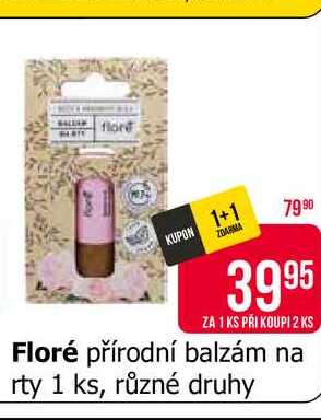 Floré přírodní balzám na rty 1 ks, různé druhy 
