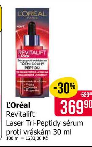 L'Oréal Revitalift Laser Tri-Peptidy sérum proti vráskám 30 ml 