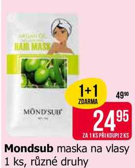 Mondsub maska na vlasy 1 ks, různé druhy