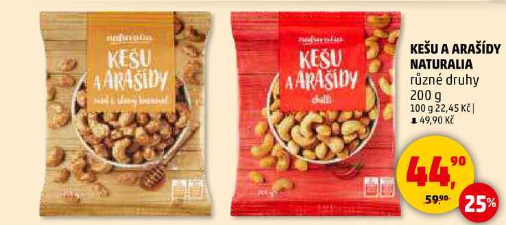 KEŠU A ARAŠÍDY NATURALIA, 200 g