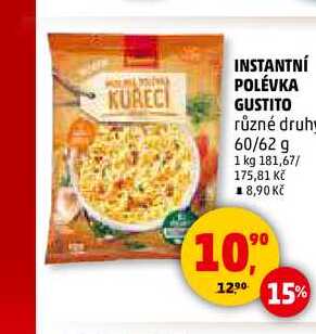 INSTANTNÍ POLÉVKA GUSTITO, 60/62 g