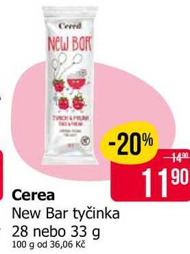 Cerea New Bar tyčinka 28 nebo 33 g