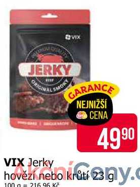 VIX Jerky hovězí nebo krůtí 23g