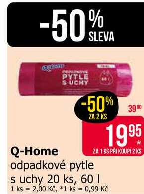 Q-Home odpadkové pytle s uchy 20 ks, 60 l