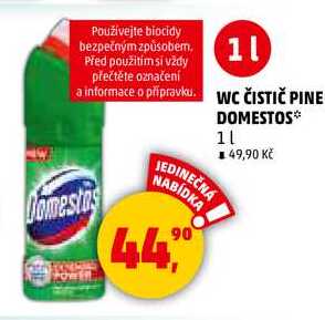WC ČISTIČ PINE DOMESTOS, 1 l