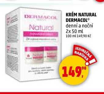 KRÉM NATURAL DERMACOL denní a noční, 2x 50 ml 