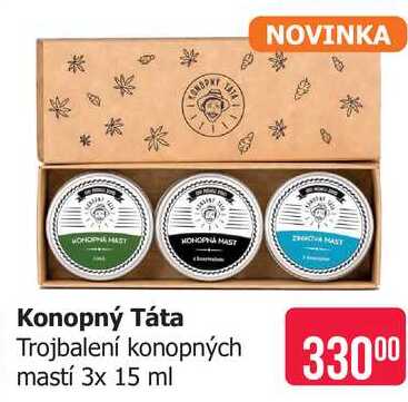 Konopný Táta Trojbalení konopných mastí 3x 15 ml 