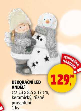 DEKORAČNÍ LED ANDĚL, 1 ks