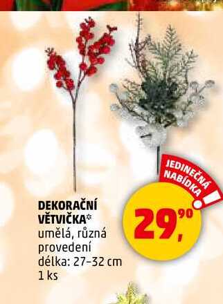 DEKORAČNÍ VĚTVIČKA, 1 ks