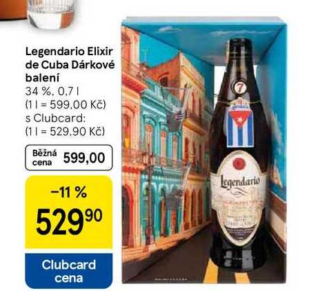 Legendario Elixir de Cuba Dárkové balení 34 %, 0.7 l