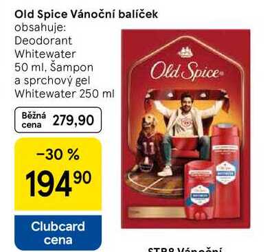 Old Spice Old Spice Vánoční balíček obsahuje: Deodorant Whitewater 50 ml, Šampon a sprchový gel Whitewater 250 ml