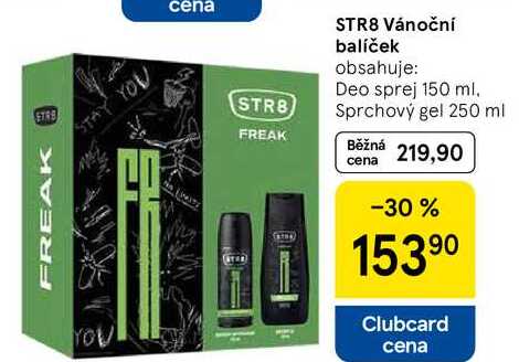 STR8 Vánoční balíček obsahuje: Deo sprej 150 ml. Sprchový gel 250 ml