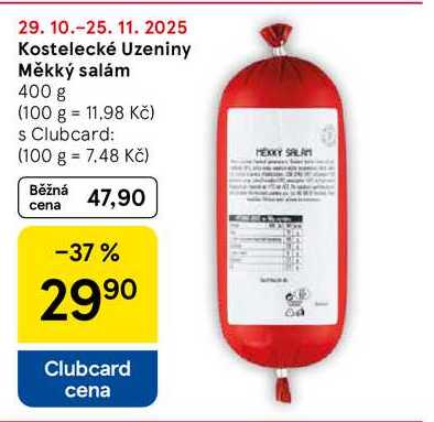 Kostelecké Uzeniny Měkký salám, 400 g