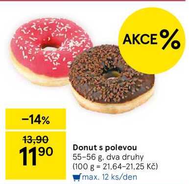 Donut s polevou, 55-56 g, dva druhy