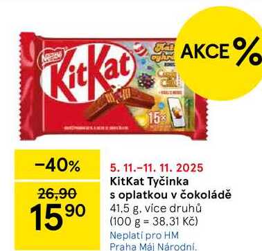 KitKat Tyčinka s oplatkou v čokoládě, 41,5 g, více druhů