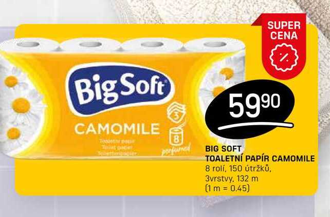 BIG SOFT TOALETNÍ PAPÍR CAMOMILE 8 rolí
