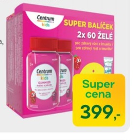 CENTRUM KIDS GUMMIES MALINA JAHODA 2 x 60 + DÁREK