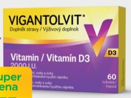 VIGANTOLVIT D3 2000 IU 60 tobolek • bez lepku a bez laktózy.