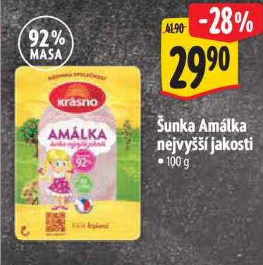 Šunka Amálka nejvyšší jakosti, 100 g