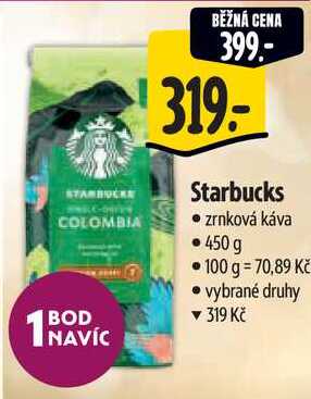 Starbucks zrnková káva, 450 g